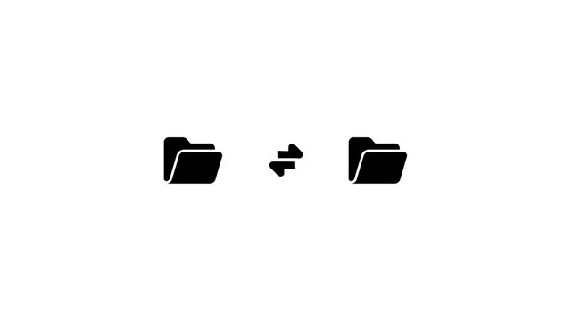 Animated data sync file folder transfer and synchronization concept for ui/ux animation