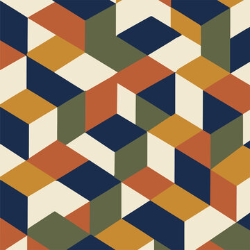 Modern Isometric Cube Seamless Geometric Pattern