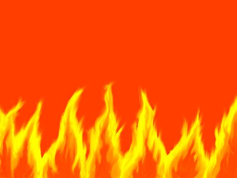 赤をバックに炎が燃える背景素材イラスト