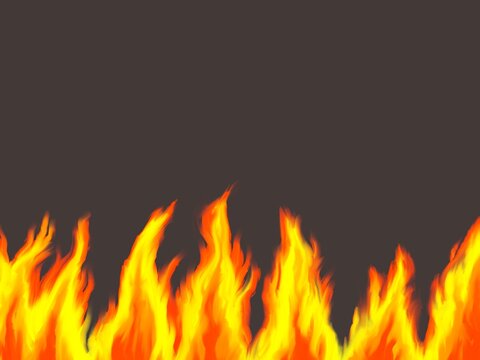 黒バックに炎が燃える背景素材イラスト