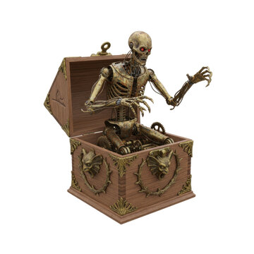 Steampunk Skeleton Jack in the Box Toy