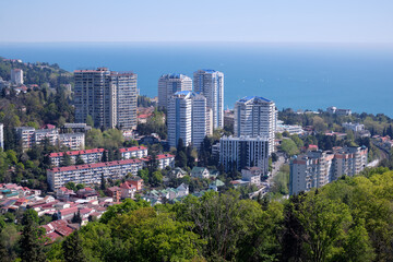 Fototapeta premium The view from Arboretum Park observation deck i the coastal areas of Sochi. Krasnodar Krai. Russia
