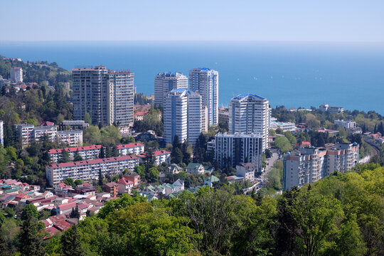 The view from Arboretum Park observation deck i the coastal areas of Sochi. Krasnodar Krai. Russia