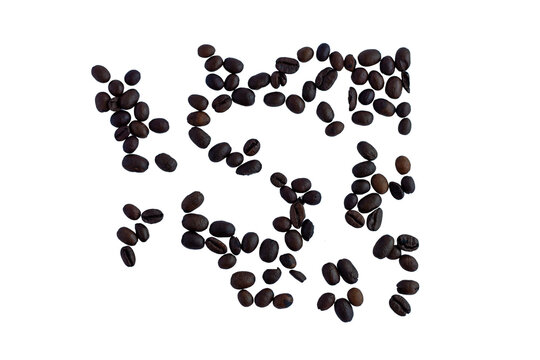 Roasted Coffee Beans Frame Isolated On White Background Template