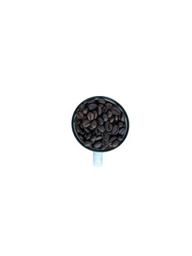 Small Coffee Cup Top View Isolated On White Background