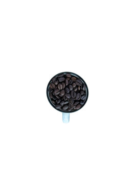 Tiny Espresso Cup Top View Isolated On White Background