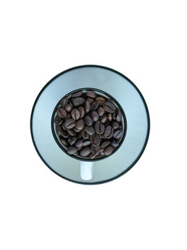 Compact Coffee Bean Pile Isolated On White Background Design