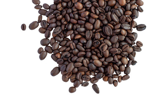 Roasted Coffee Beans Bottom Cluster Isolated On White Background