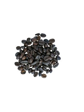 Loose Roasted Coffee Beans Pattern Isolated On White Background