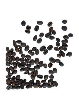 Square Coffee Beans Frame Isolated On White Background Design