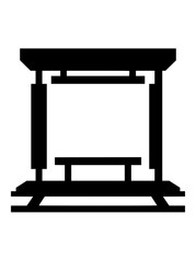 Fototapeta premium Bus Stop Silhouette Icon for Public Transportation and Transit Shelter Design