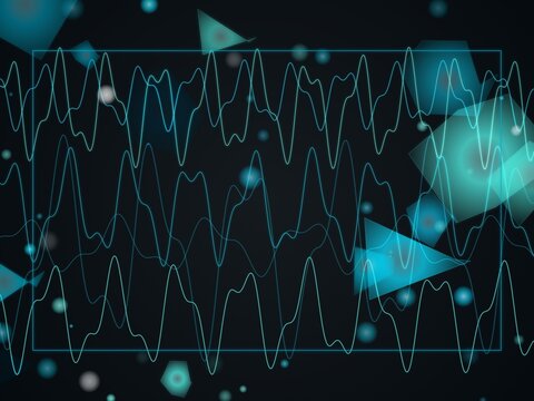 Electrocardiogram heart rhythm graph on dark background