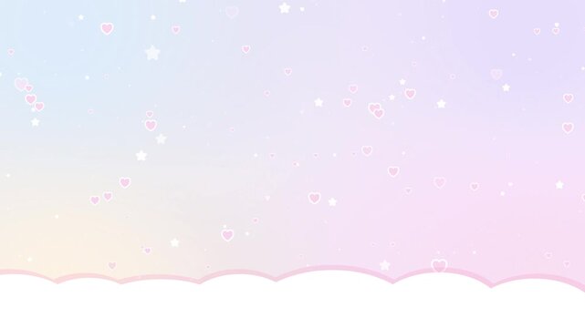 Cute Pastel Gradient Wallpaper With Heart And Star Decoration Video Motion Background