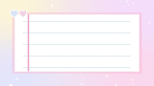 Cute Pastel Xheerful Gradient Wallpaper With Notpad Paper Line Decoration Video Motion Background