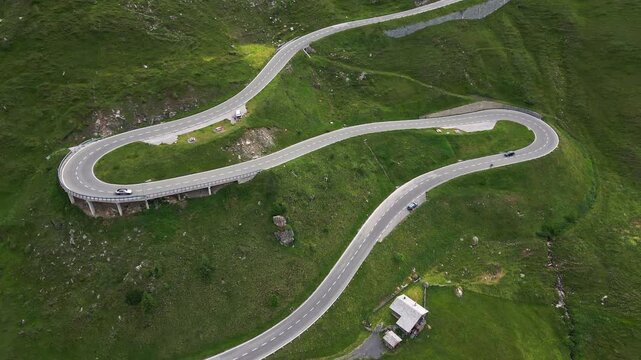 Winding Grossglockner High Alpine Road in Austria