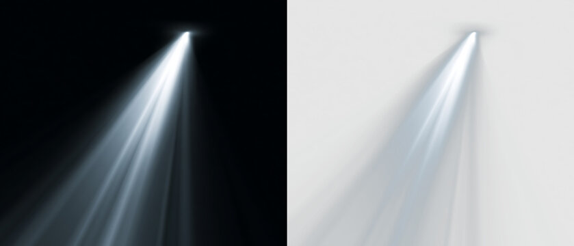 White Spotlight with Soft Volumetric Light Effect PNG