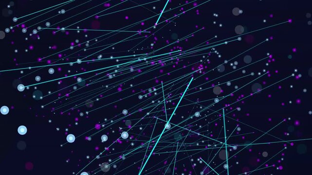 Glowing cyan light streaks moving through space with floating particles for futuristic communication and technology themes