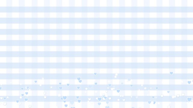 Cute Heart And Star On Pastel Blue Plaid Wallpaper Video Motion Background