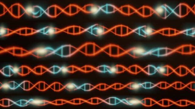 Genome Editing Molecular Scanner Cutting And Splicing DNA Double Helix Strands Seamless Loop in soft amber tones