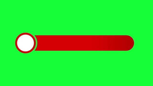 Animated red lower third title banner with circular logo placeholder on green screen. Sleek motion graphic overlay for breaking news and videos.