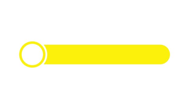 Clean yellow lower third title bar animation with circular icon holder on white background. Modern minimalist motion graphic overlay for video projects.