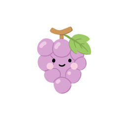 Cute grape character PNG clipart isolated on transparent background