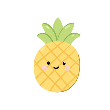 Cute pineapple character PNG clipart isolated on transparent background