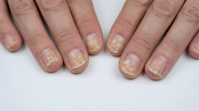 Close Up of Discolored Fingernails