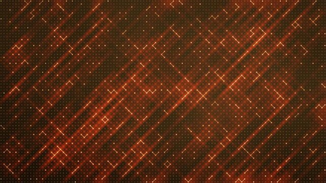 Ulam Prime Spiral Lattice of Glowing Dots Revealing Diagonal Prime Bands Seamless Loop Background in vibrant amber tones