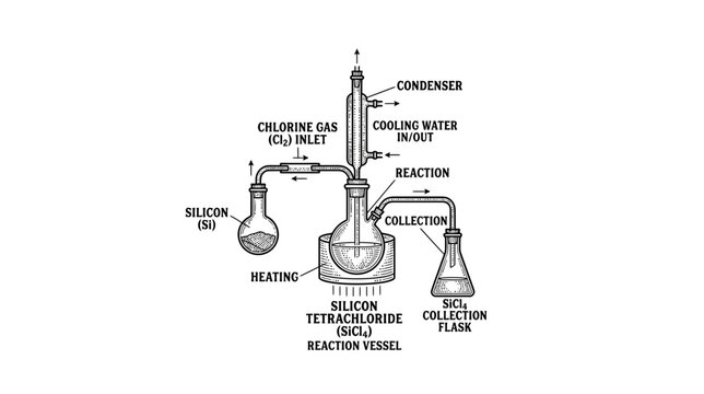 Chemical reaction apparatus for silicon tetrachloride synthesis