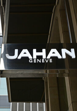 Geneva, Switzerland, Europe - 05.2026 : JAHAN Jewellery boutique, family-run jewelry and watches with gems dynasty with over 170 years of history working with over 35 royal families, Rue du Rh&ocirc;ne