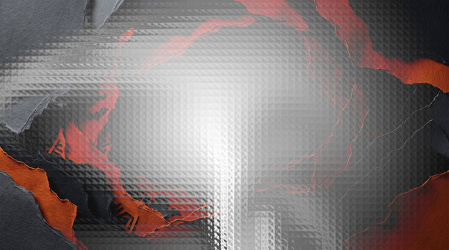 Abstract metallic background with red light. Industrial texture with digital pixel effect.