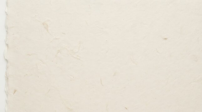 Textured cream paper background with deckled edge close up