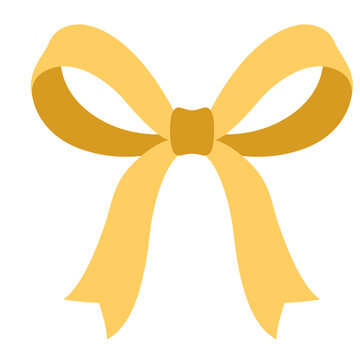 Classic yellow bow ribbon for gift wrapping and fashion decoration vector.