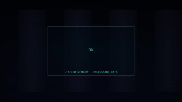 Immersive dark digital interface with real-time data processing and system standby indicators, showcasing advanced technological operations and future connectivity
