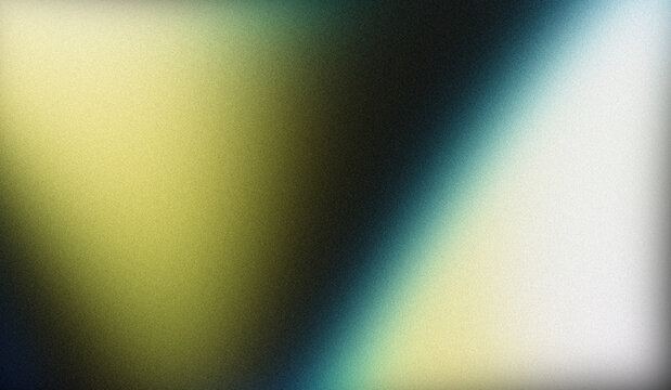 Golden Yellow, Muted Olive Green, Dark Charcoal, Teal Blue, and Crisp White Abstract Gradient Background Featuring Heavy Grainy Noise Texture with Vignette Shadow Effect