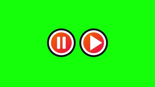 Pause and play media control button icons animation audio music player icon motion