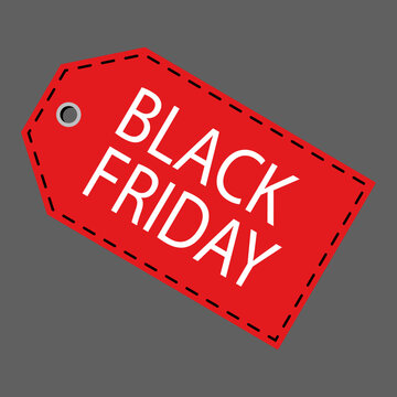 Black friday red sale label vector illustration. 