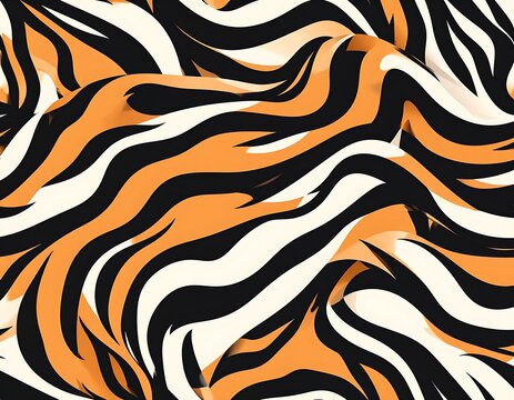 Vibrant orange and black zebra stripe pattern.