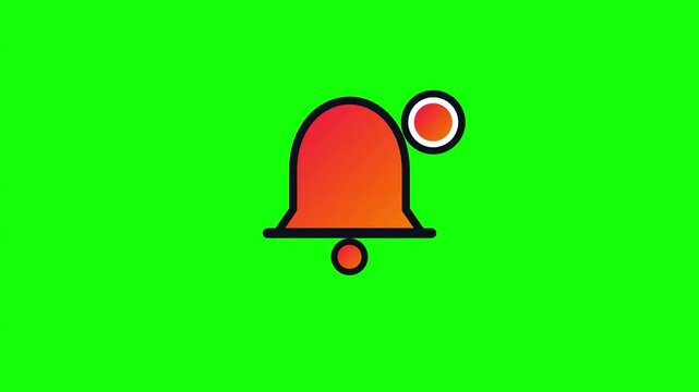Animated orange bell notification icon motion graphic alert message social update
