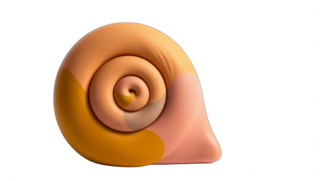 Abstract smooth beige and brown snail shell on black background