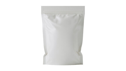 Blank white resealable pouch bag with zipper closure, isolated on transparent background © Jonathan