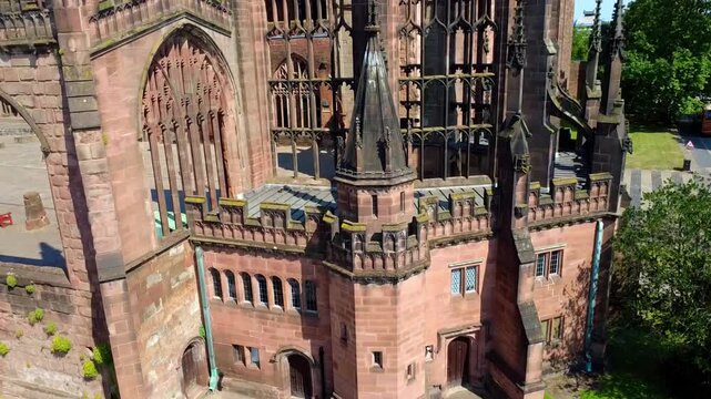 Panoramic Drone View of Coventry Cathedral