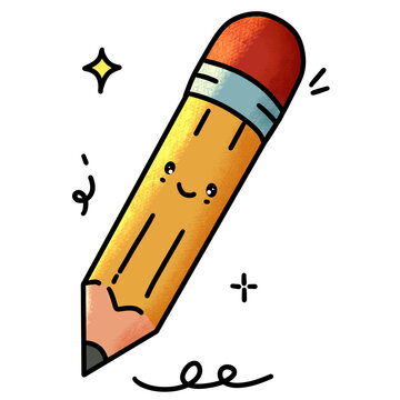 Illustration of Cute Pencil Caracter