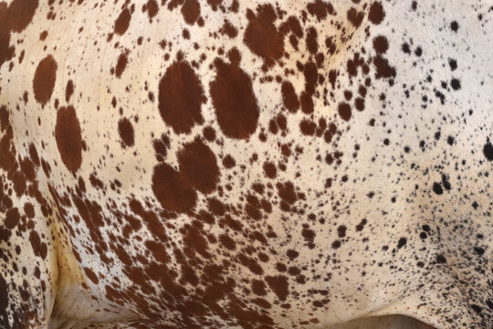 Cow skin texture background, bull leather with fur background closeup, cow hide pattern, The texture is dense and rich, displaying a natural pattern, cow skin hairy texture bull fur animal skin textur