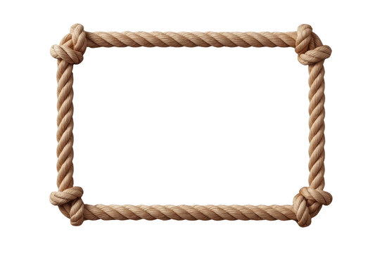 Rectangular brown rope frame with large corner knots