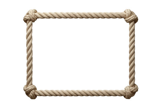 Wide beige rope border with tied corner knots