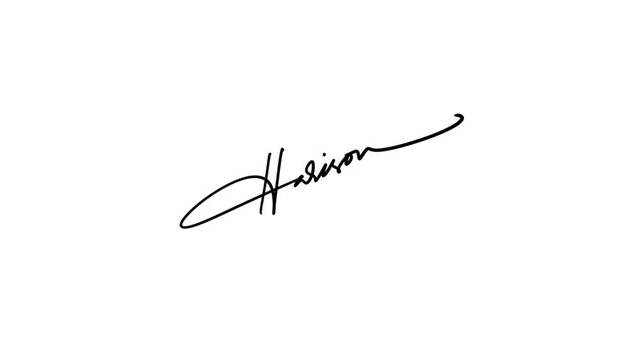 Elegant Harrison sample signature handwritten calligraphy style on white background