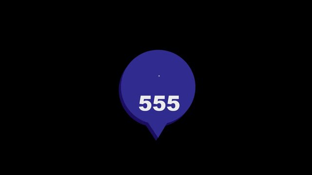 Blue speech bubble notification counter with a minus sign and number 999 on black background, symbolizing decrease, removal, or unfollow actions in social media interface.