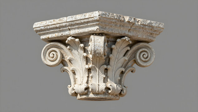 Architectural stone corbel with classical acanthus leaf carving